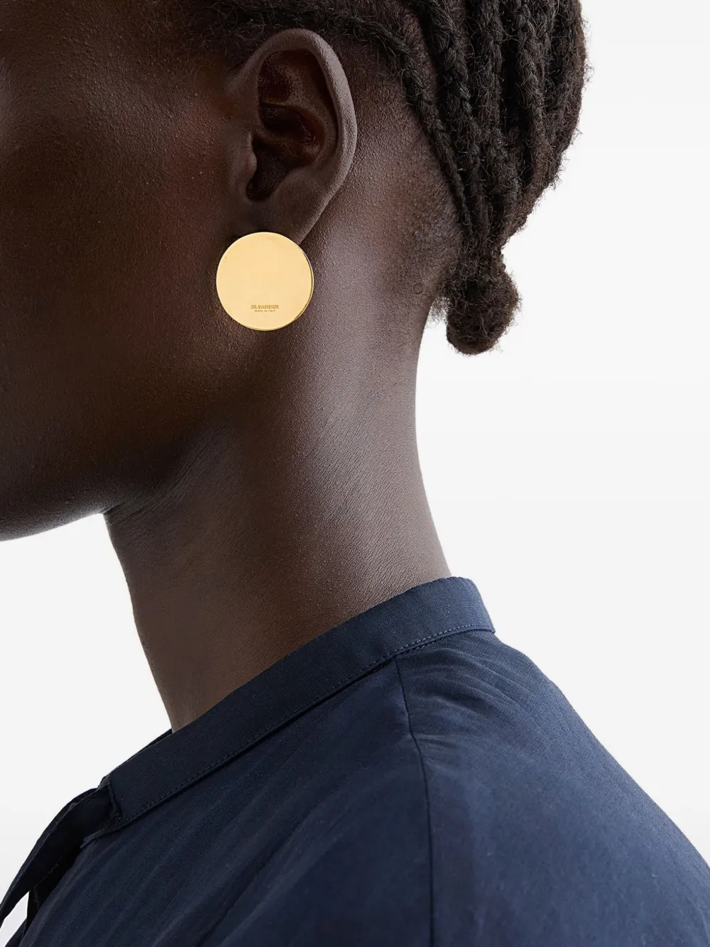 Jil Sander Oorbellen met gegraveerd logo - Goud
