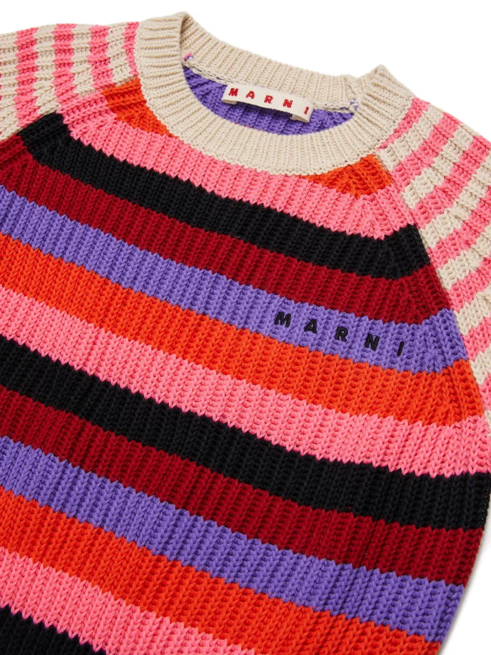 Marni Kids Gestreept gebreid T-shirt Roze