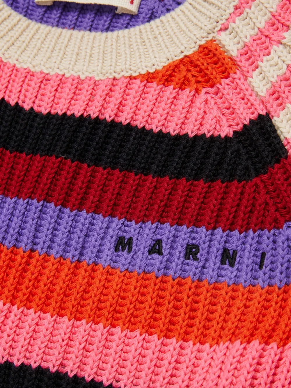 Marni Kids Gestreept gebreid T-shirt Roze