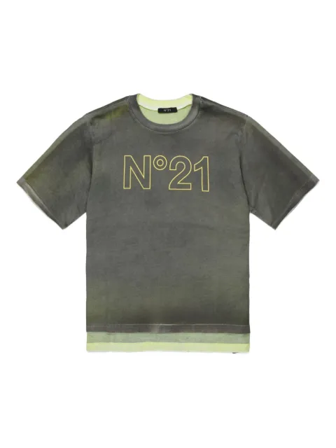 Nº21 Kids logo-embroidered T-shirt