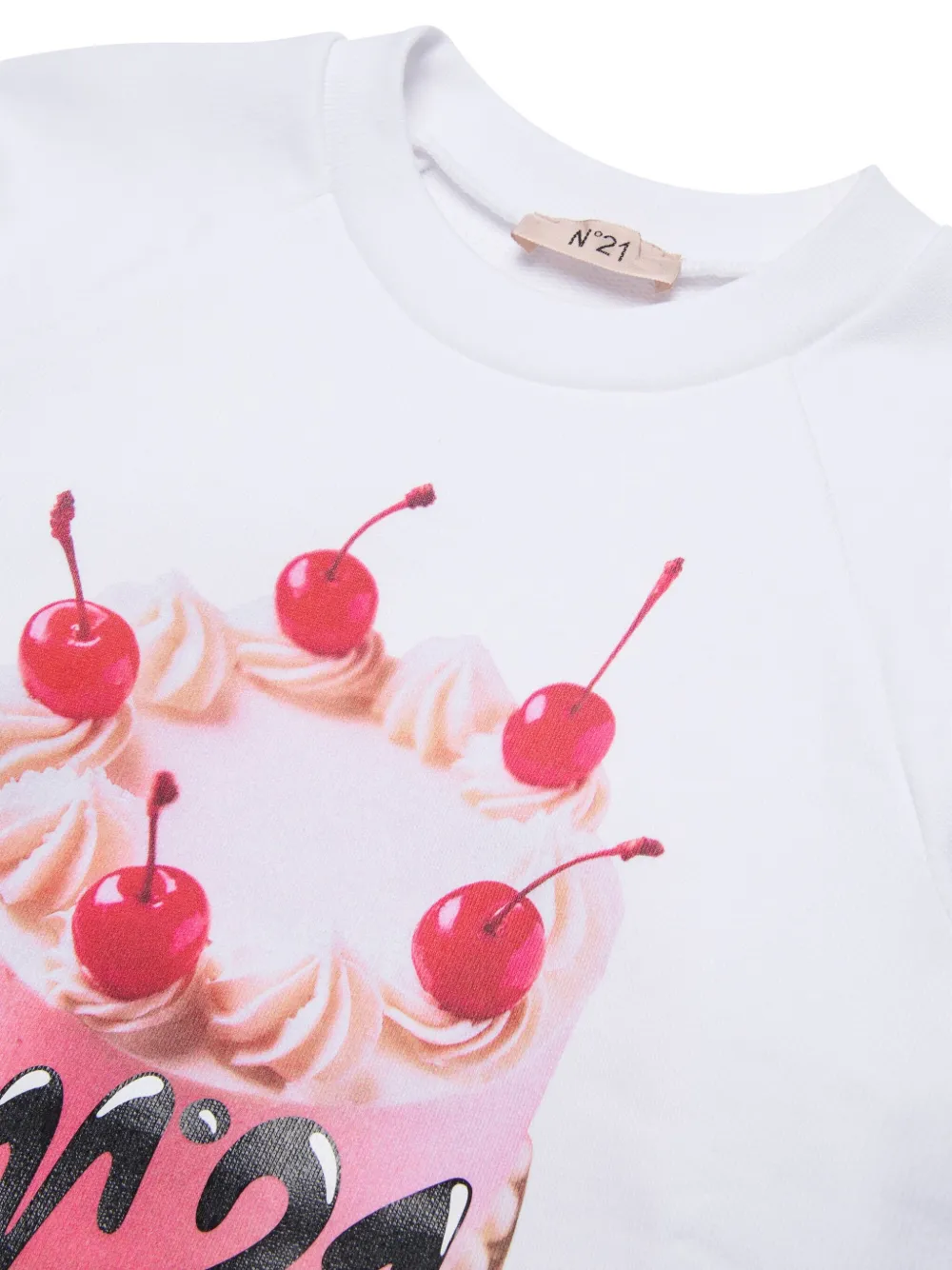  Nº21 Kids Cake-print Sweatshirt - White 