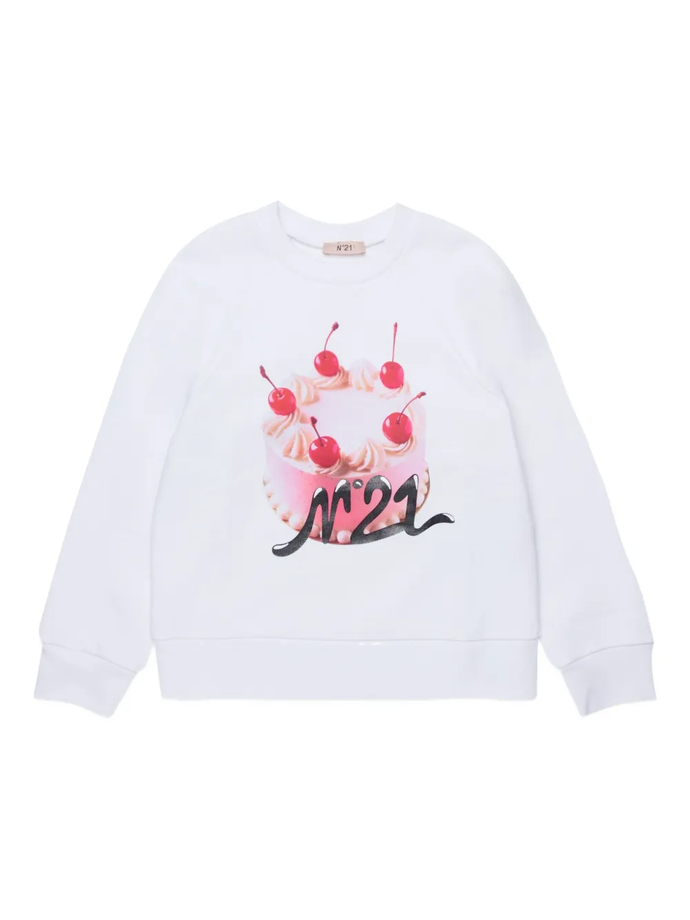 Nº21 Kids cake-print sweatshirt - White