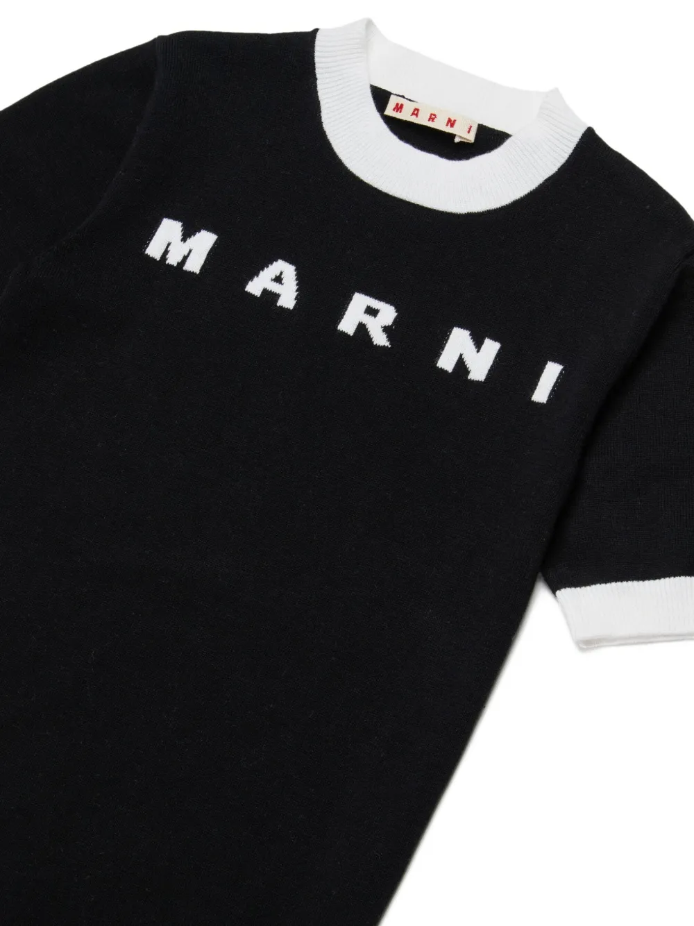 Logo-Embroidered Trim-Detail Dress