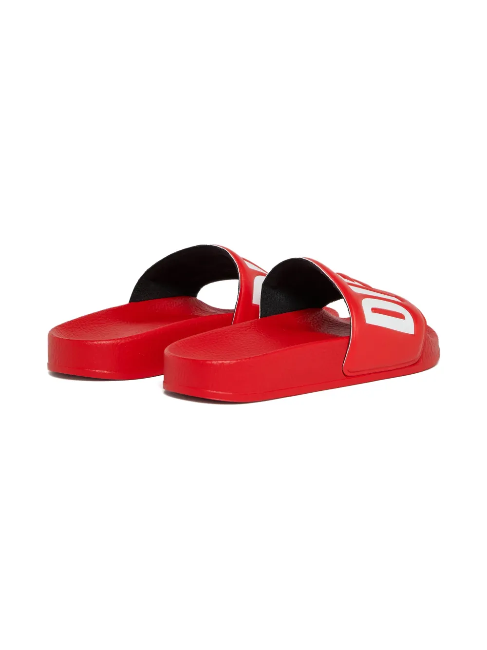 Diesel Kids Slippers met logo-reliëf Rood