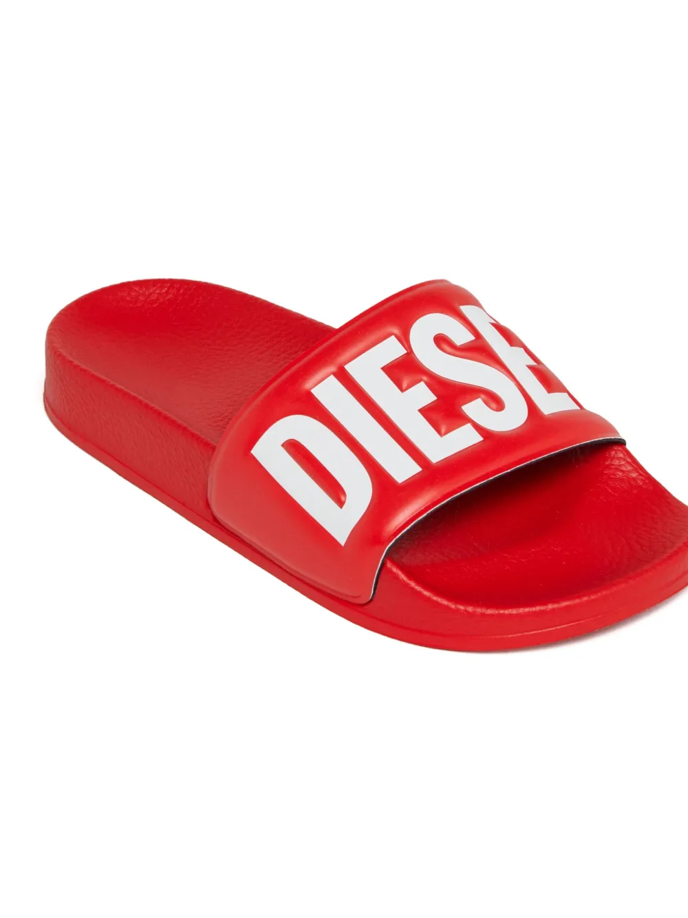 Diesel Kids Slippers met logo-reliëf Rood
