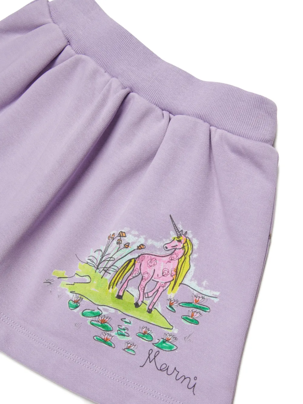 Marni Kids Rok met grafische eenhoornprint Paars