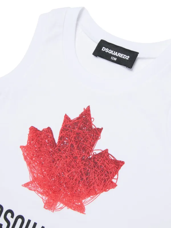 DSQUARED2 KIDS リーフプリント Tシャツ | ホワイト | FARFETCH JP