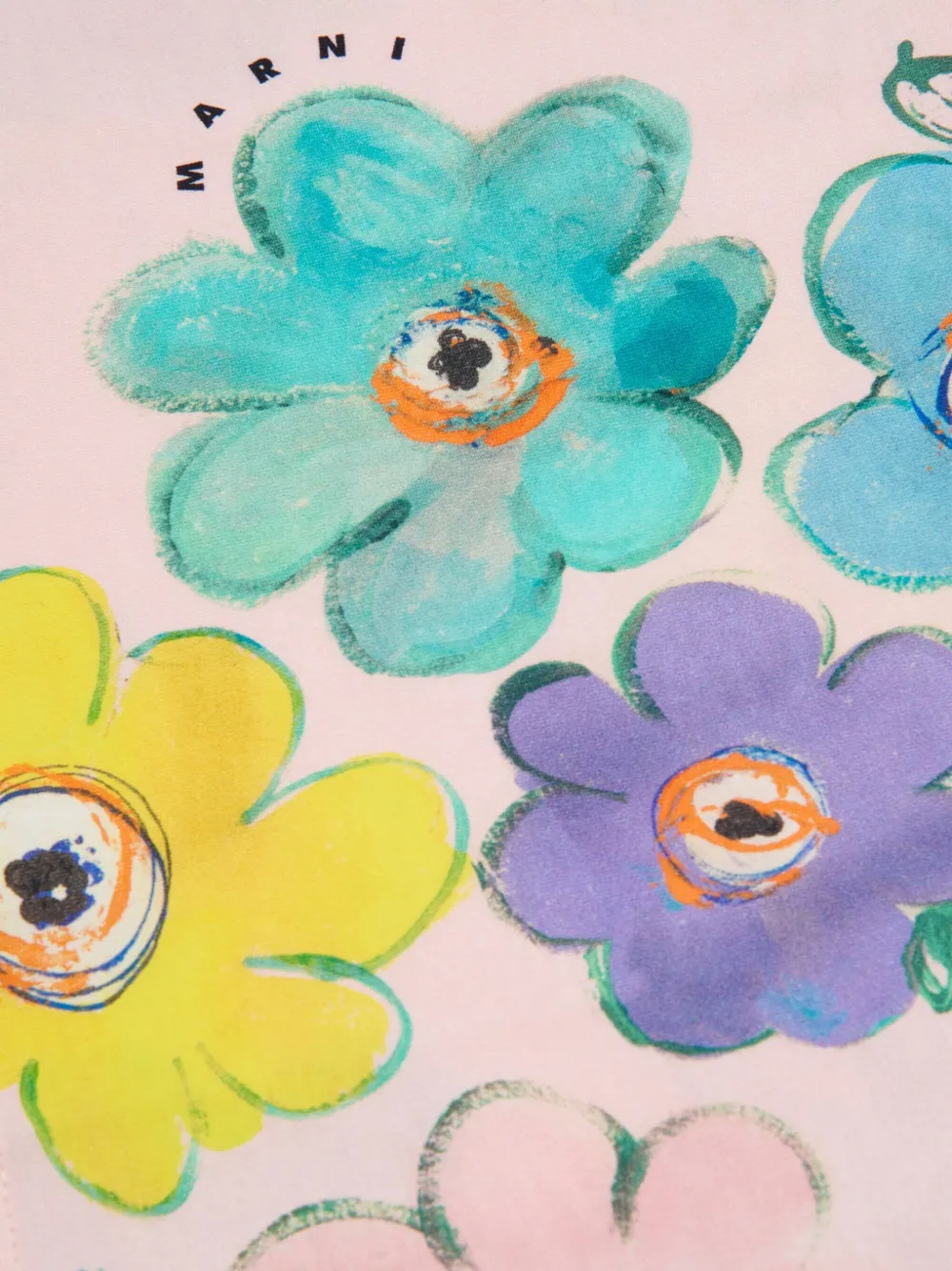 Marni Kids T-shirt met bloemenpatroon en korte mouwen Roze