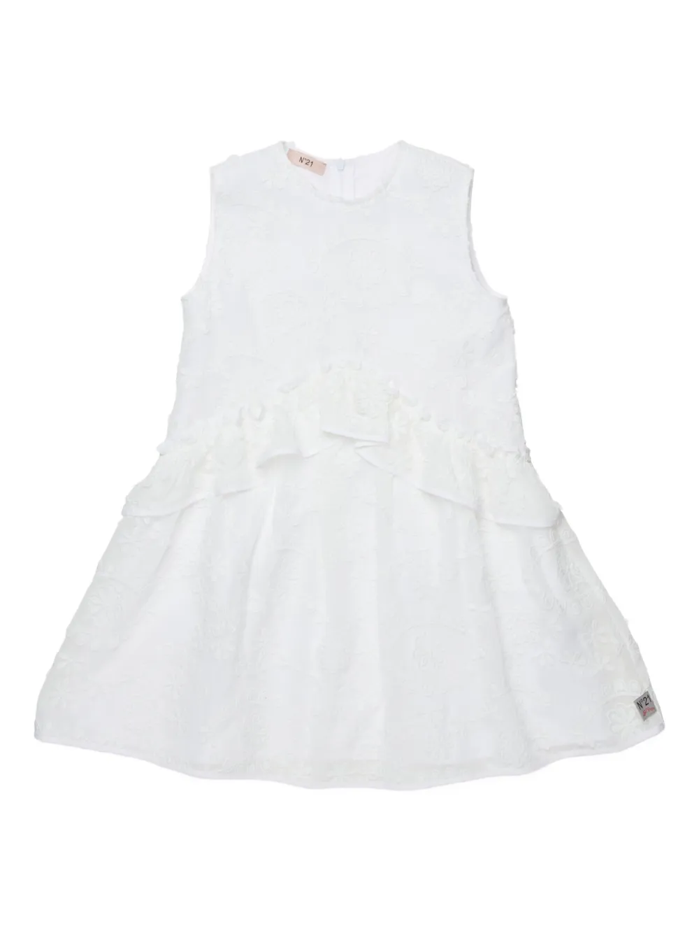 Nº21 Kids Abito a fiori con ruches - Bianco