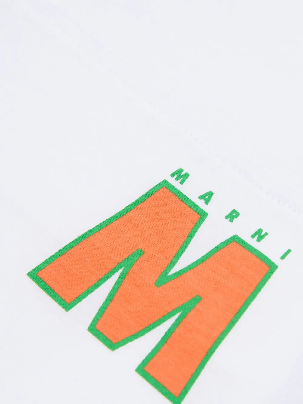 Marni Kids T-shirt met V-hals en logo Wit