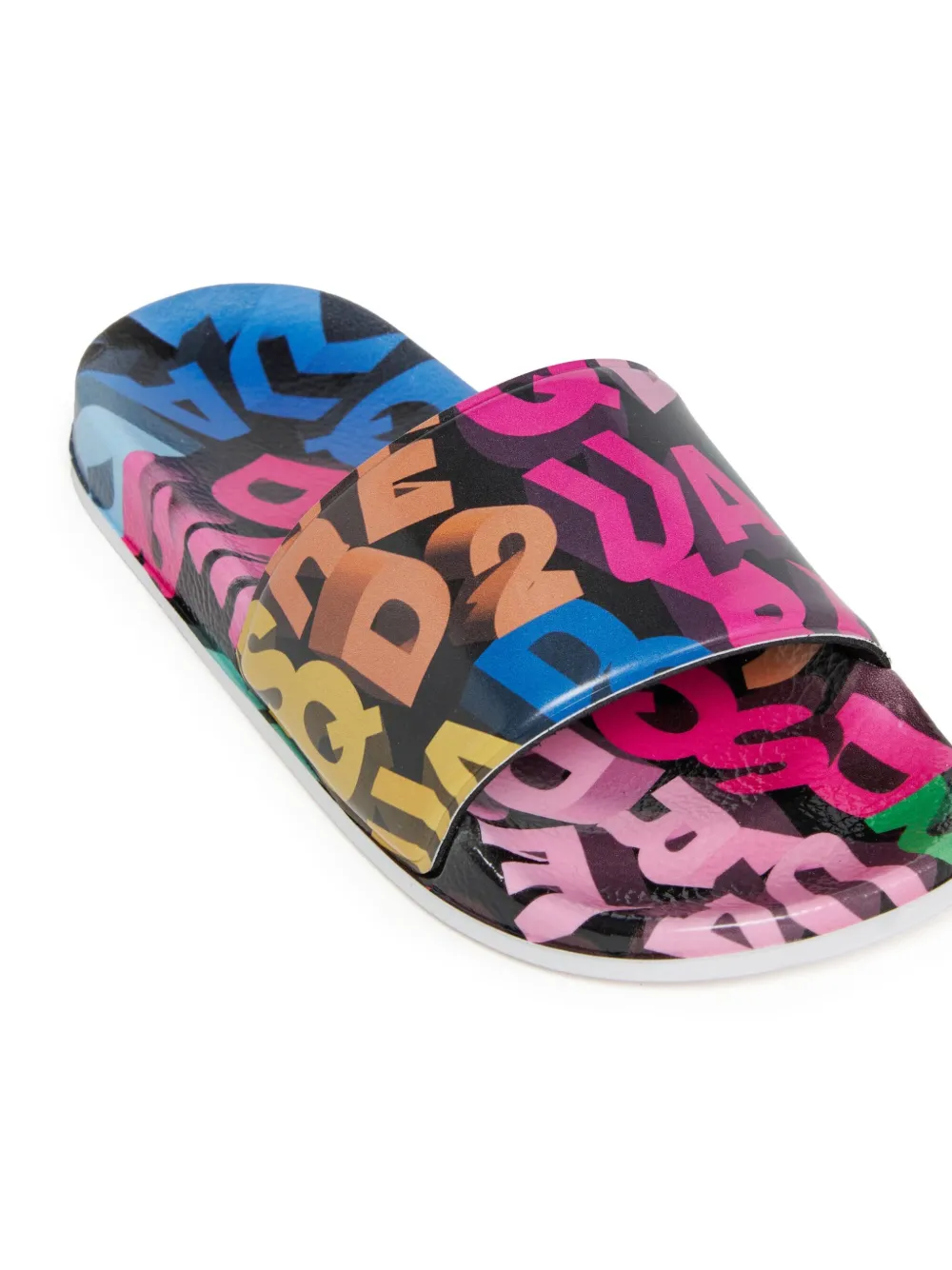 DSQUARED2 KIDS Sandalen met tekst Zwart