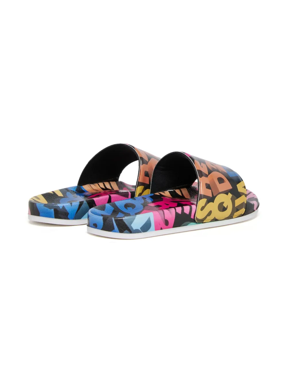 DSQUARED2 KIDS Sandalen met tekst Zwart