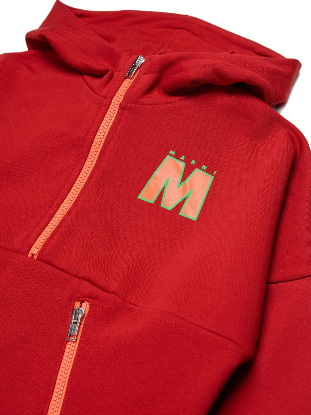 Marni Kids Hoodie met logo Rood