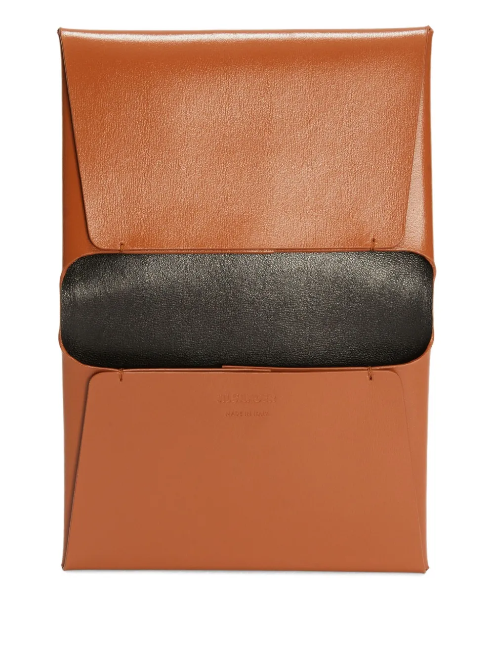 Jil Sander Embossed Logo Folded Passport Holder In Brown