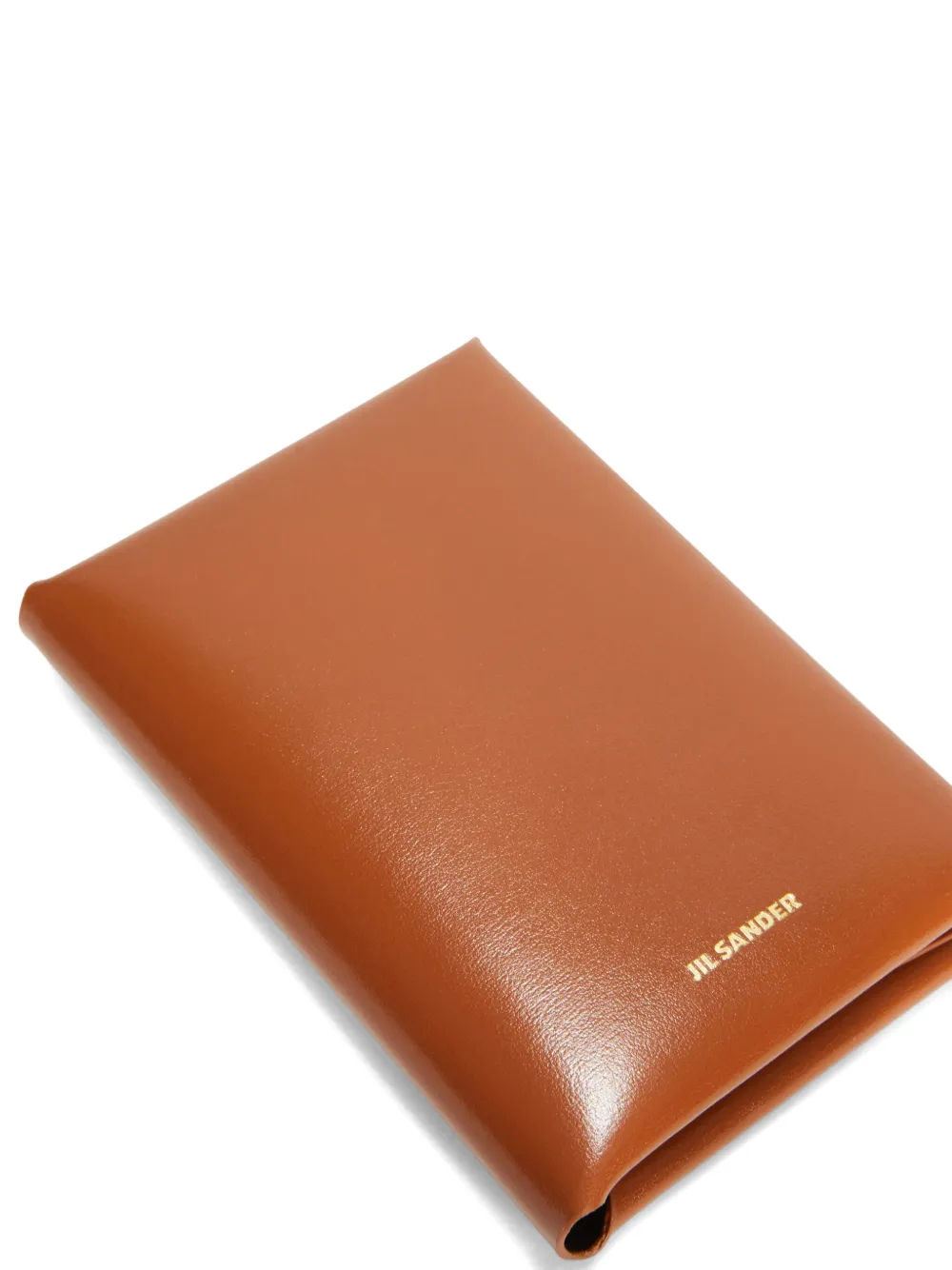 Jil Sander Embossed Logo Folded Passport Holder In Brown