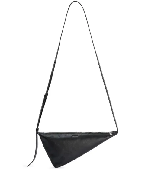 Jil Sander embossed triangular leather crossbody bag