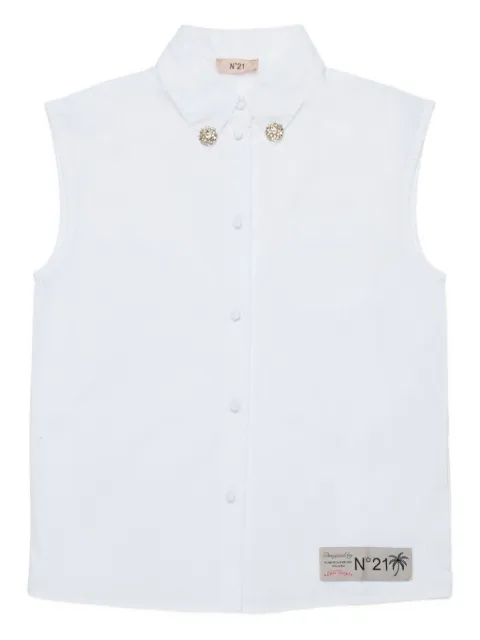 Nº21 Kids embellished sleeveless shirt
