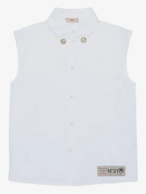 Nº21 Kids embellished sleeveless shirt