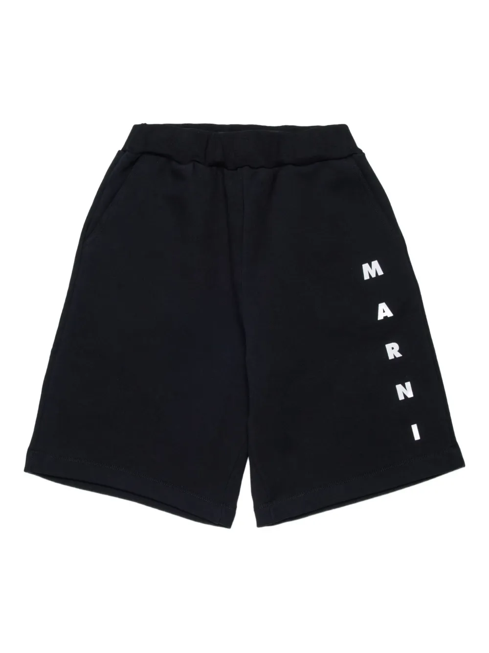 Marni Kids logo-detail casual shorts - Nero