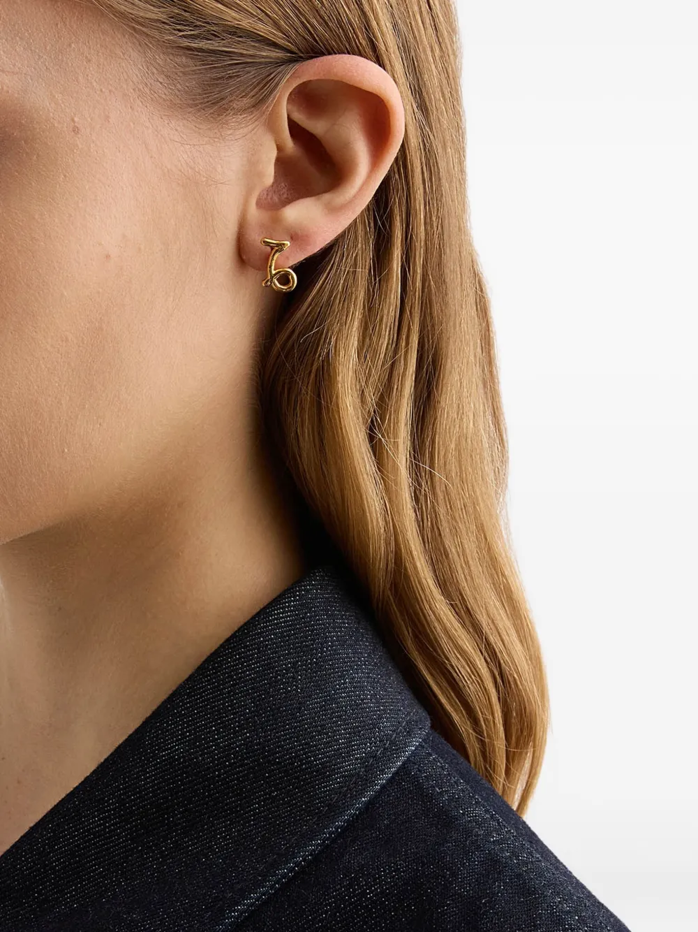 Jil Sander Zodiac-sign Single Earring In Gold