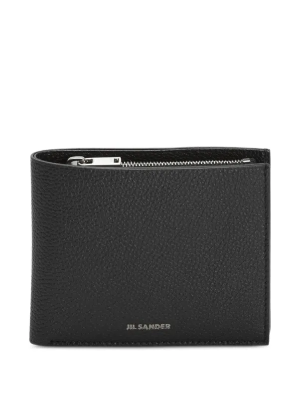 Jil Sander グレイン エンボスロゴ レザー 財布 | ブラック | FARFETCH JP