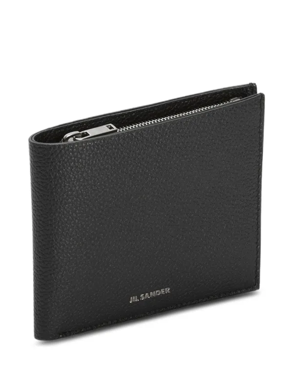 Jil Sander グレイン エンボスロゴ レザー 財布 | ブラック | FARFETCH JP