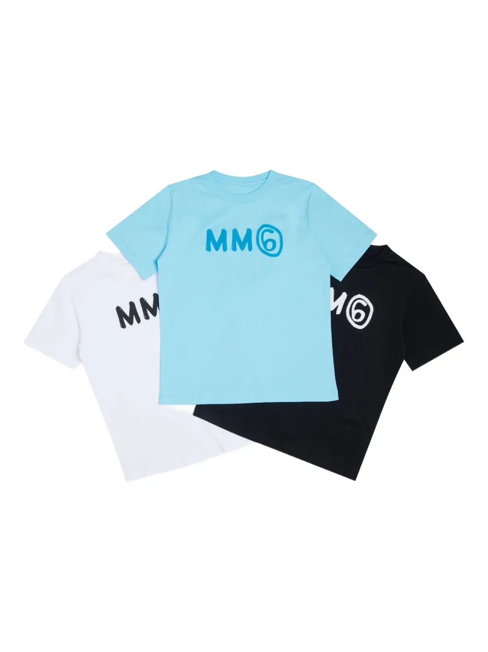 MM6 Maison Margiela Kids T-shirt con stampa (set di 3) - Blu