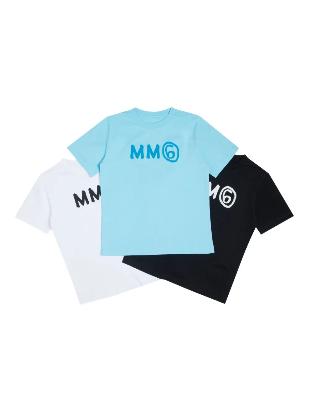 MM6 Maison Margiela Kids T-shirt con stampa (set di 3) - Blu