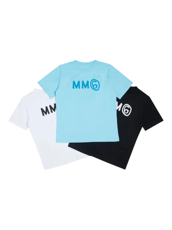 MM6 MAISON MARGIELA キッズ Tシャツ MM6 Maison Margiela Kids コットン Tシャツ | ブラック | FARFETCH JP
