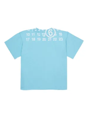 MM6 Maison Margiela Kids round-neck short-sleeve T-shirt | Blue