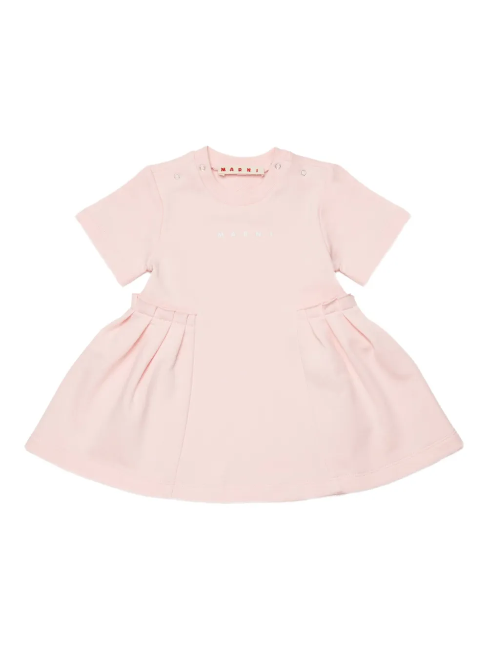 Marni Kids Abito plissettato a maniche corte - Rosa