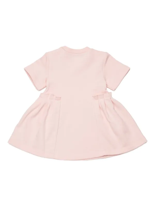 Marni Kids Pleated short-sleeves Casual Dress Pink FARFETCH