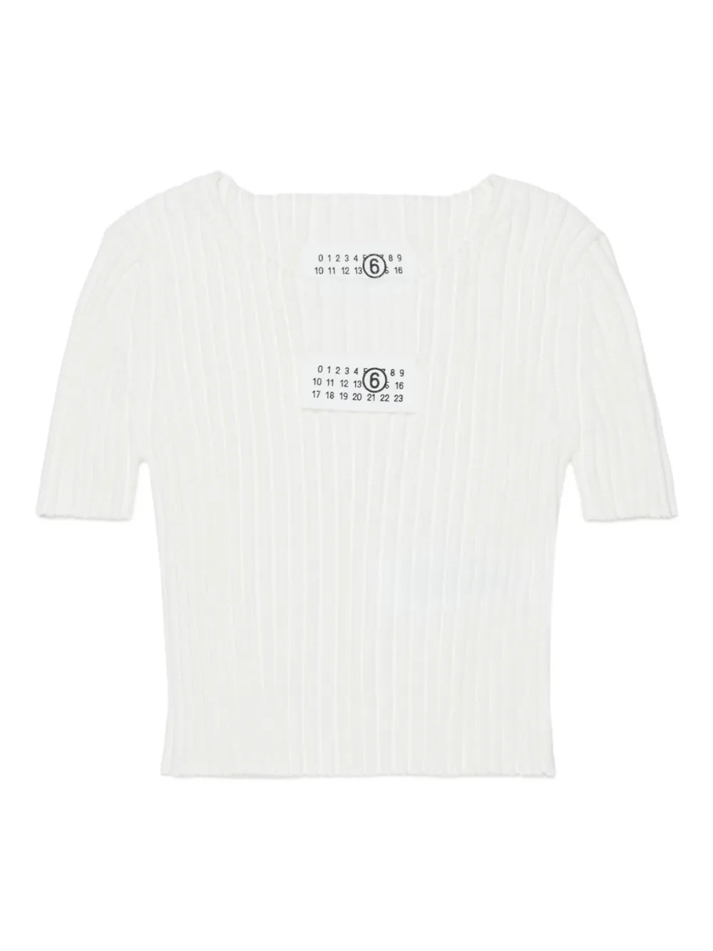 MM6 Maison Margiela Kids T-shirt in maglia a coste - Bianco