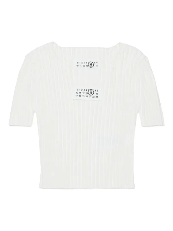 MM6 Maison Margiela Kids リブニット Tシャツ | ホワイト | FARFETCH JP