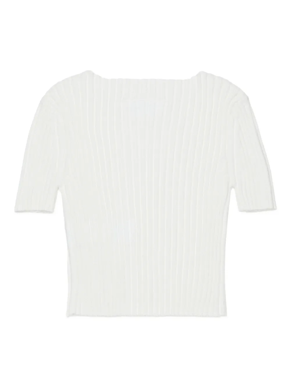 MM6 Maison Margiela Kids Ribgebreid T-shirt Wit