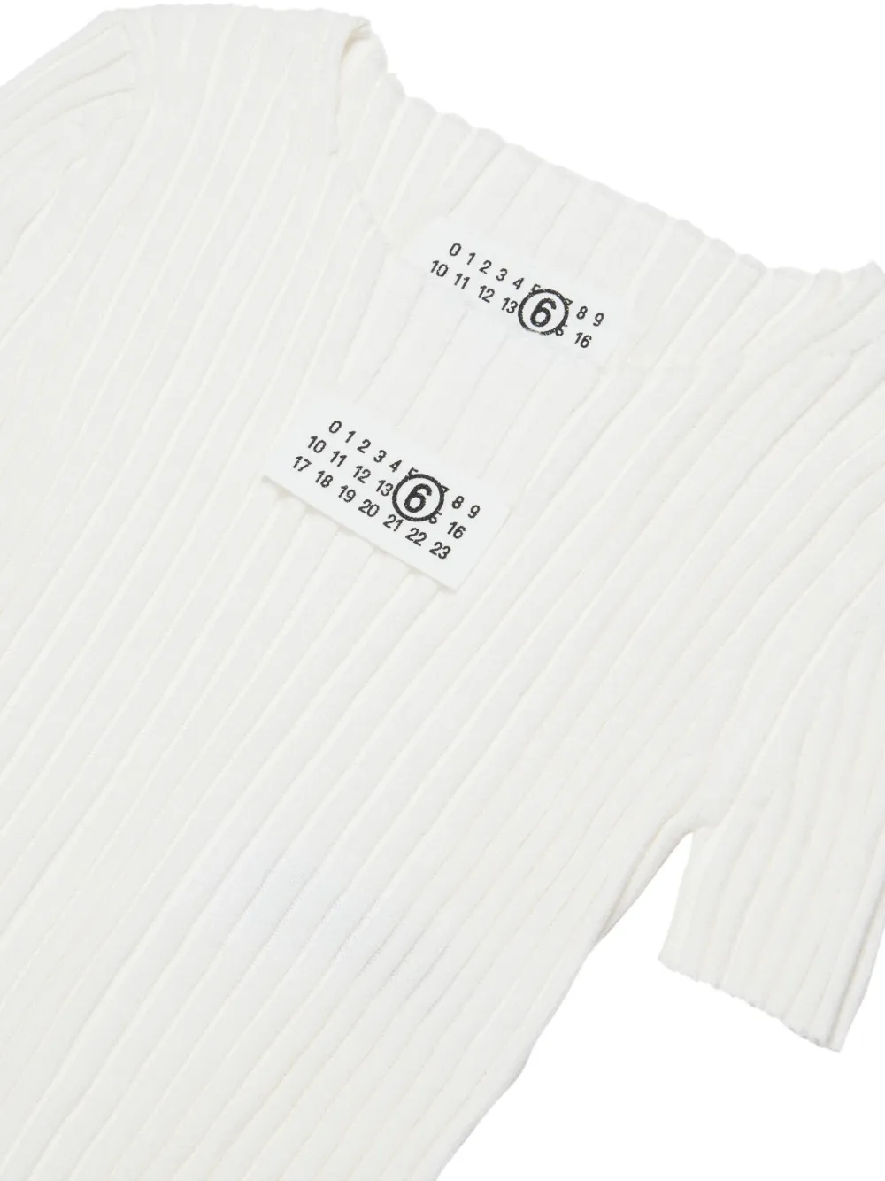 MM6 Maison Margiela Kids Ribgebreid T-shirt Wit