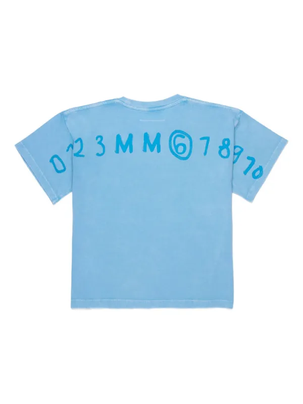 Maison Margiela / コットン Tシャツ ライトブルー MM6 Maison Margiela Kids round-neck short-sleeve T-shirt | Blue