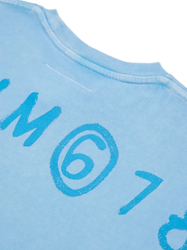 MM6 Maison Margiela Kids round-neck short-sleeve T-shirt | Blue