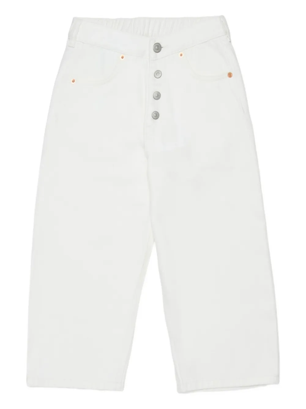 MM6 Maison Margiela Kids Jeans con bottoni - Bianco