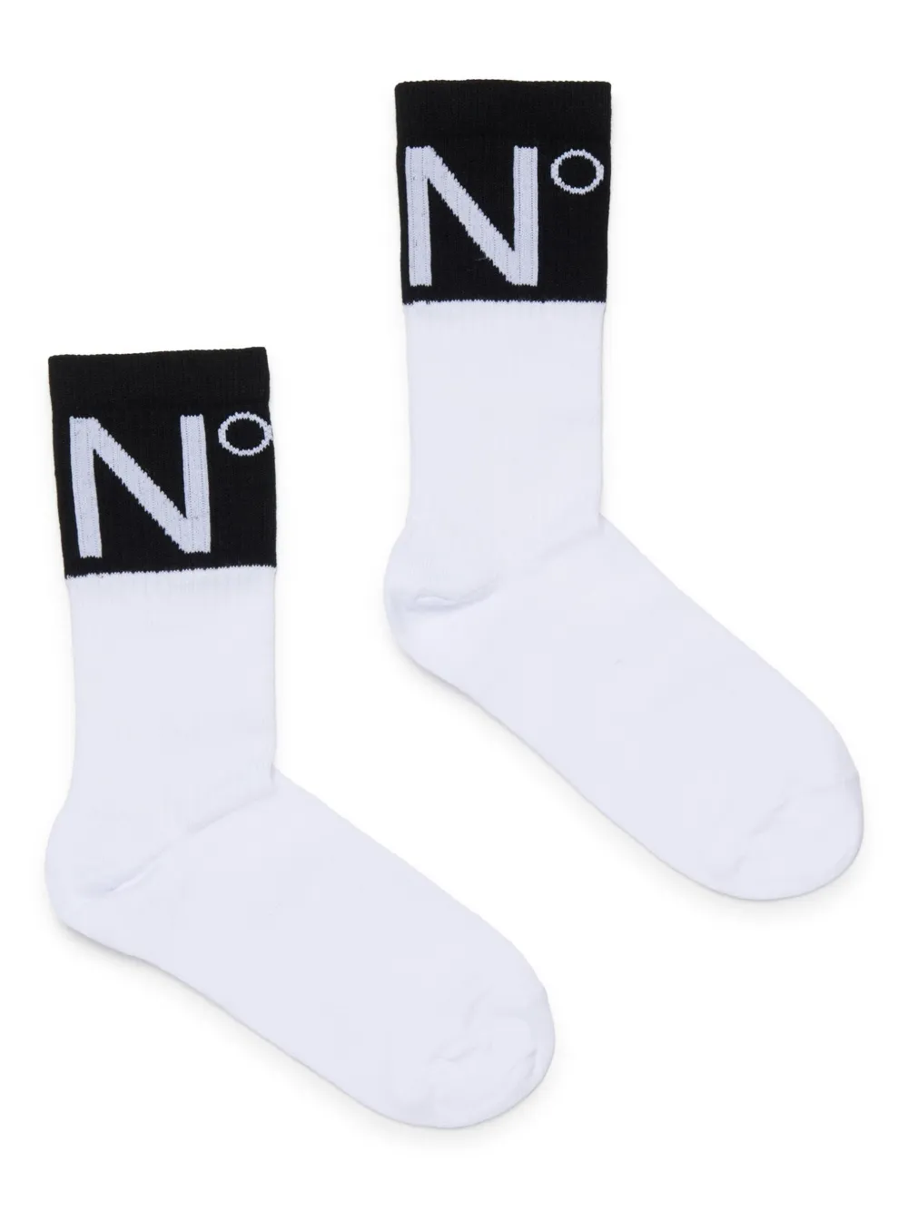Nº21 Kids block-detail socks - Bianco
