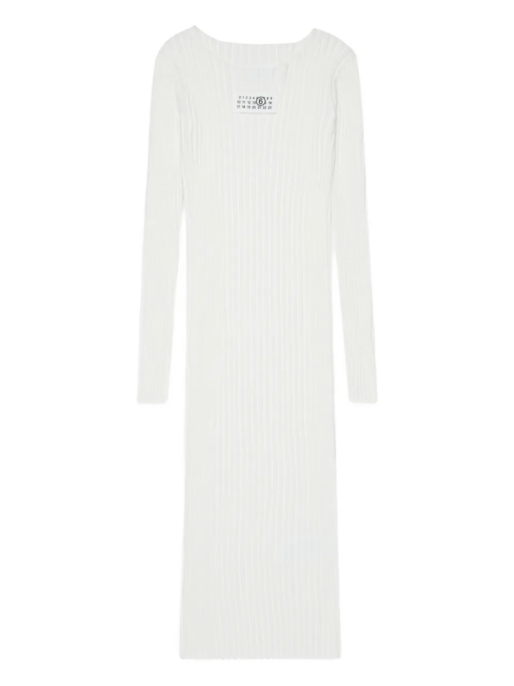 MM6 Maison Margiela Kids ribbed long-sleeve dress - White