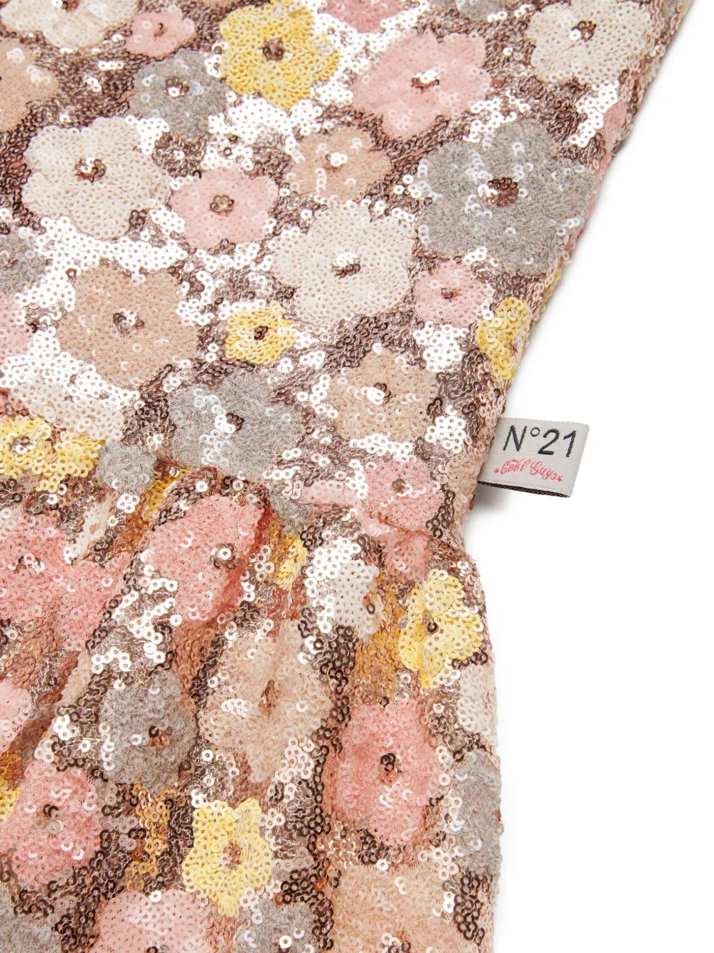  Nº21 Kids Sequin Floral Dress - Pink 