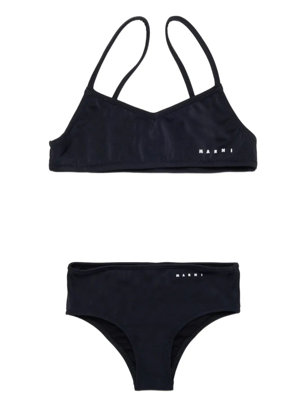 Marni Kids Bikini con logo (2 pezzi) - Nero