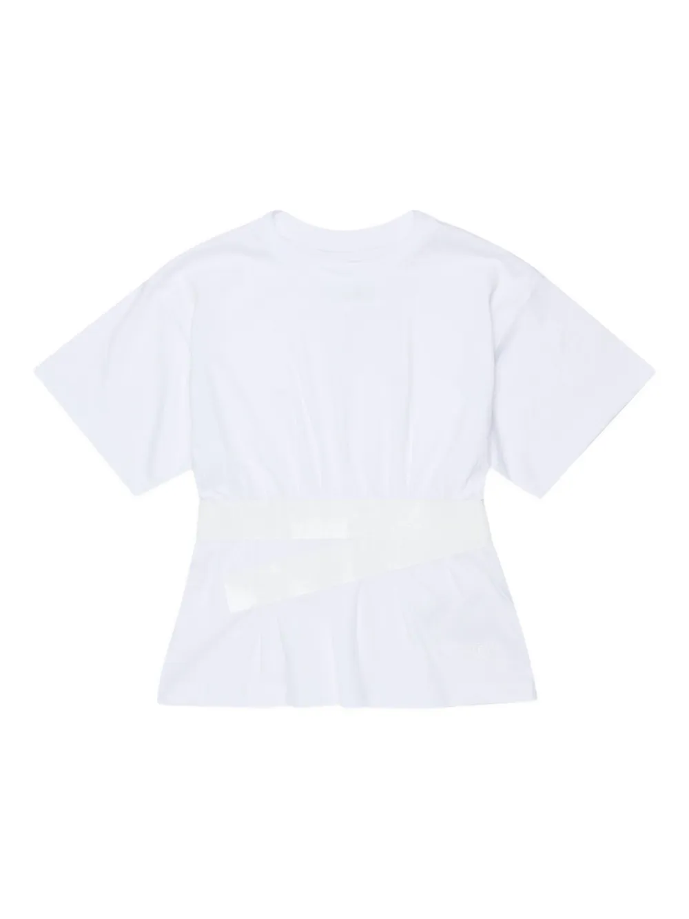 MM6 Maison Margiela Kids T-shirt con fascia in vita - Bianco