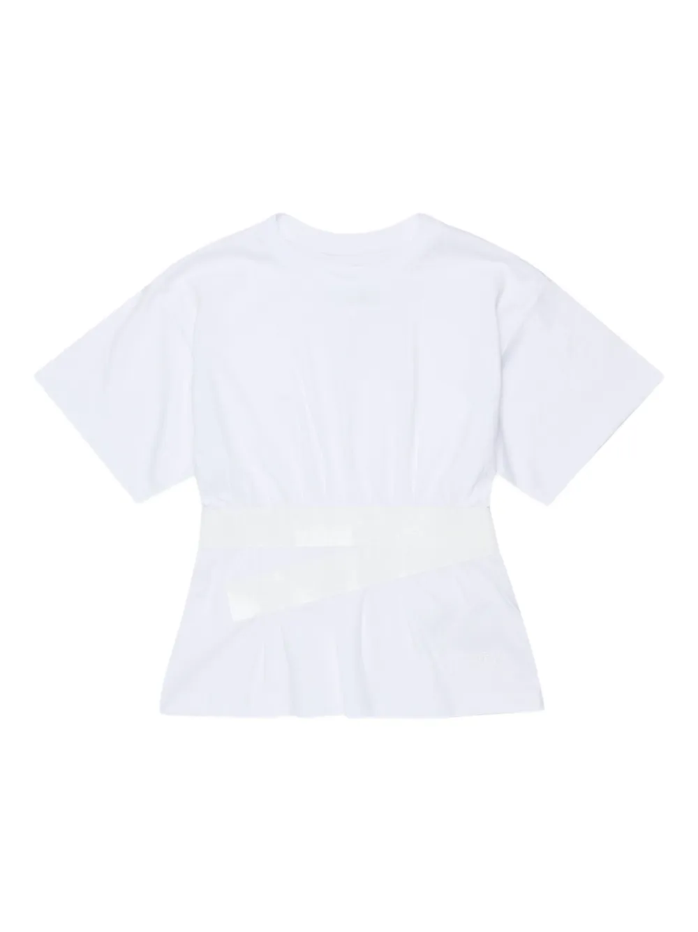 MM6 Maison Margiela Kids T-shirt con fascia in vita - Bianco