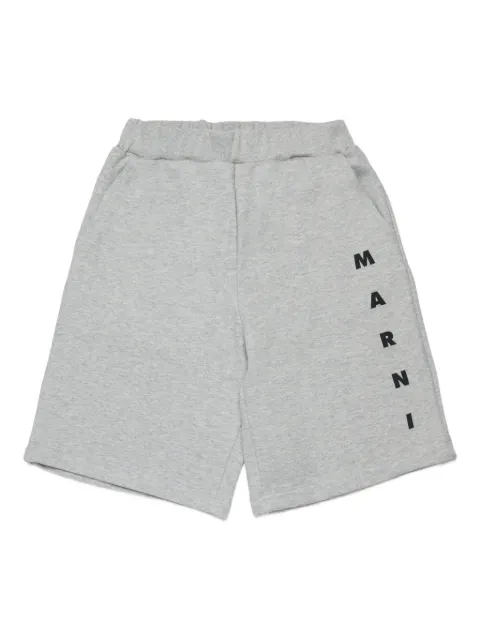 Marni Kids elastic-waist logo-lettering shorts