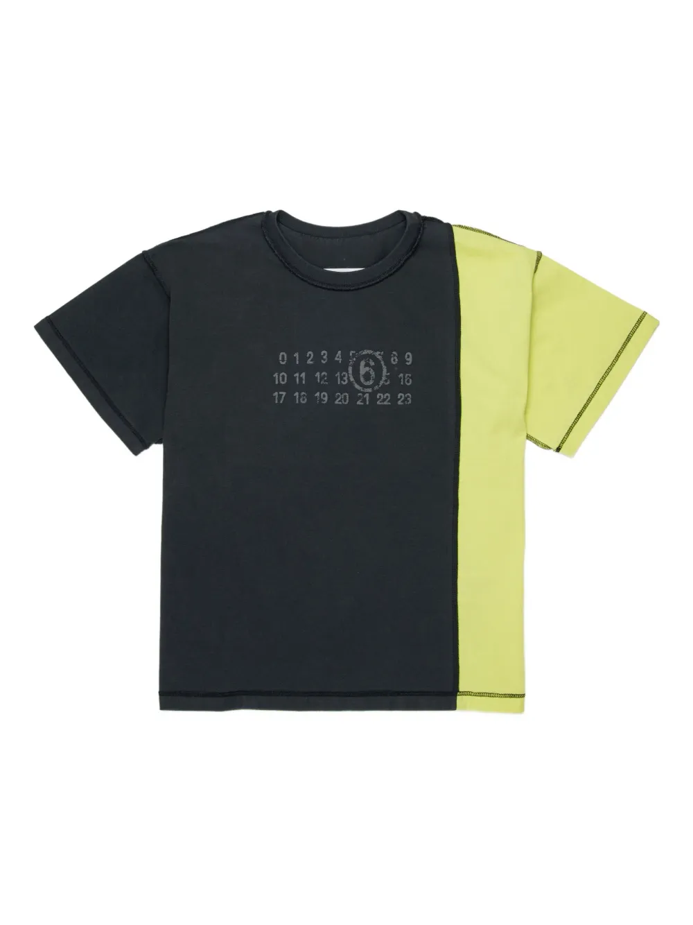 MM6 Maison Margiela Kids T-shirt con design color-block - Nero