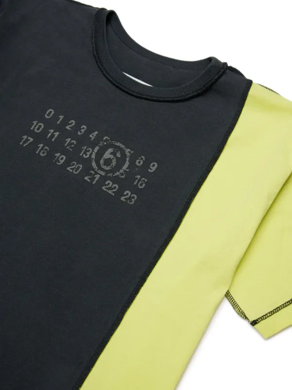 MM6 Maison Margiela Kids Colourblock short-sleeve T-shirt | Black
