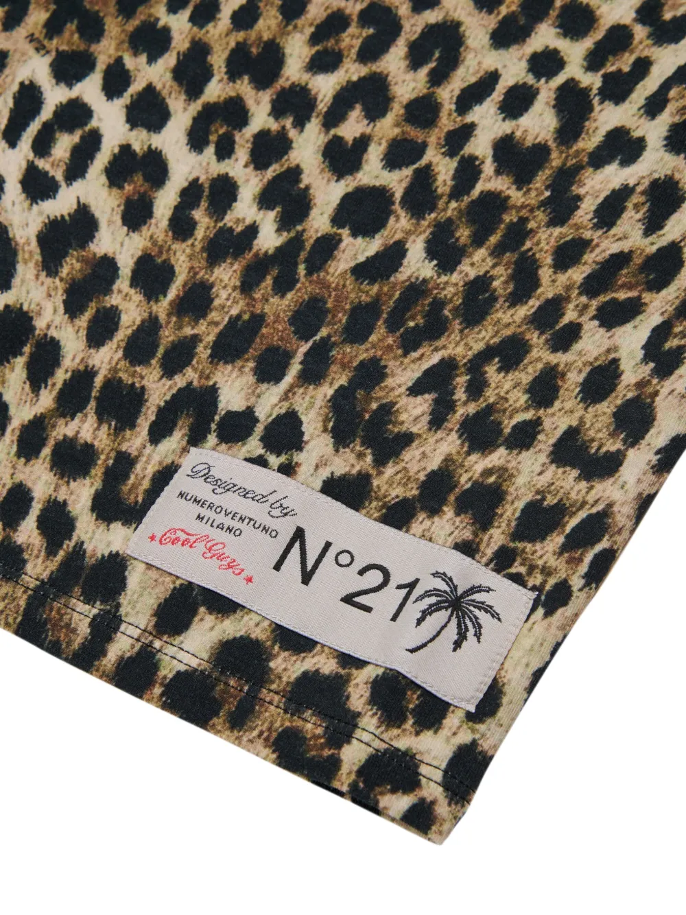 Nº21 Kids Midi-rok met dierenprint en logo Bruin