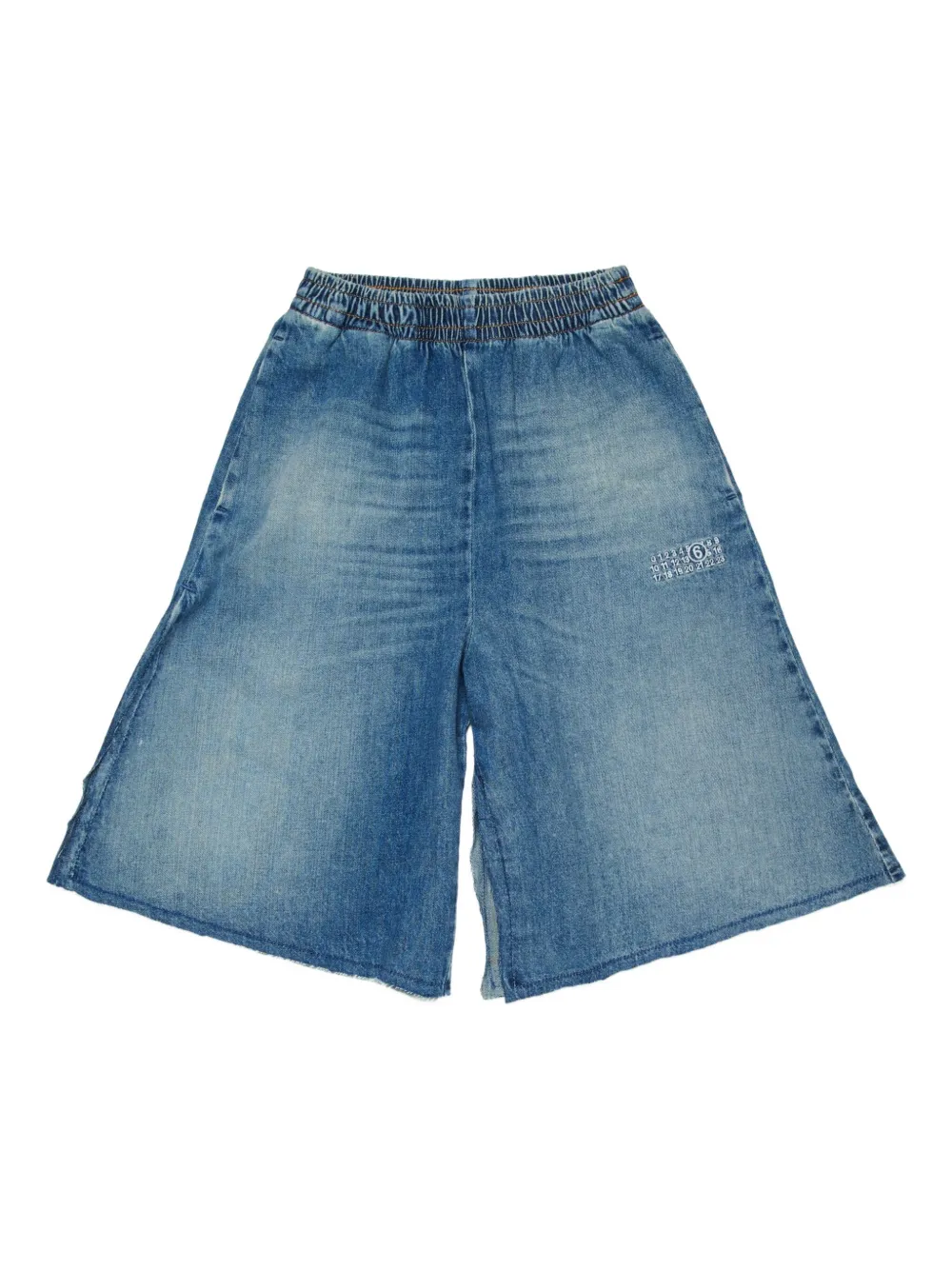 MM6 Maison Margiela Kids Shorts denim con vita elasticizzata - Blu